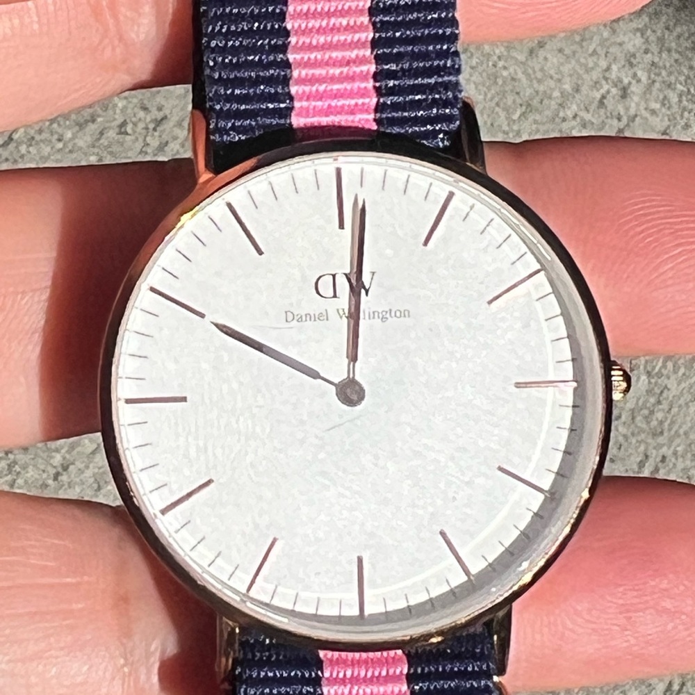 Daniel Wellington Classic Watch with Pink and Navy Strap